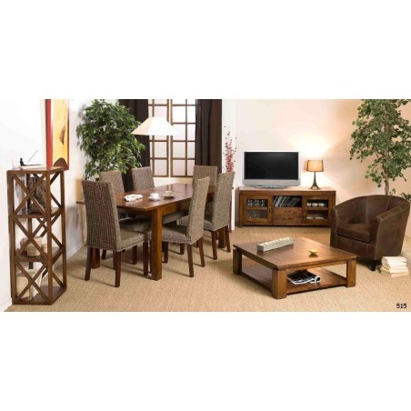 Etagère LORINE marron 3 cases 40 cm bois Mindi
