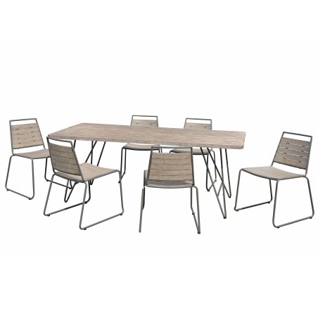 EMILE - Teak Wood Gray Garden Furniture 6/8 pers.