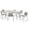 Emile Teak Wood Gray Garden Set - 6/8 pers. - 1 Table 200*90 cm and 6 Chairs