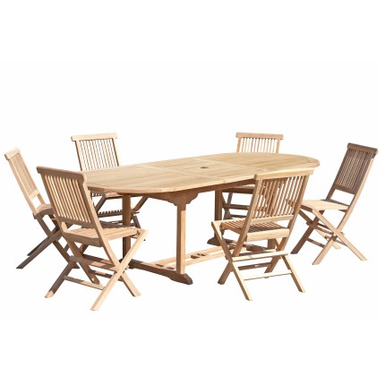 Teak Wood Garden Furniture Set for 8/10 People - Premium Outdoor Dining Set