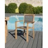 Salon de jardin en bois teck 10/12 pers - Table rectangulaire extensible