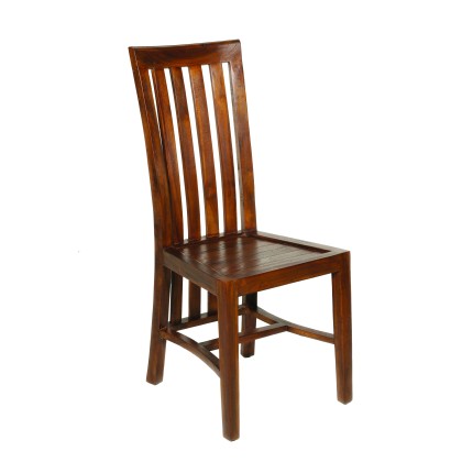 LORINE Set of 2 Wooden Baléro Chairs - Brown Mindi Wood