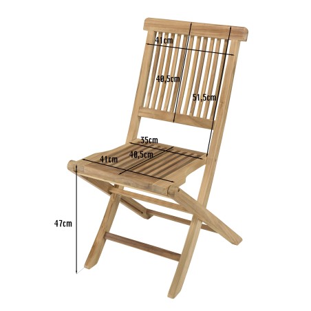 Ensemble 2 chaises jardin Java bois Teck