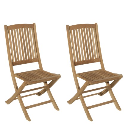 FUN - Set of 2 Lombock Teak Garden Chairs