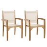 Ensemble de 2 fauteuils de jardin en bois teck