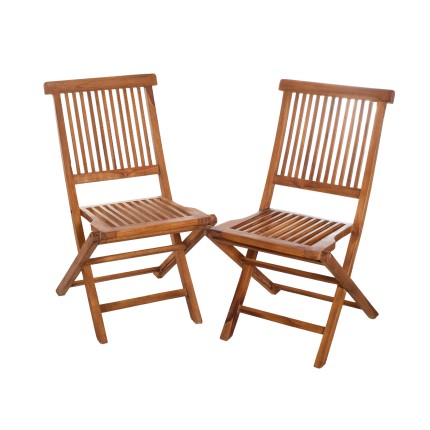 Ensemble 2 chaises de jardin Java Teck huilé MAEVA