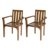 MAEVA - Set of 2 Stackable Armchairs in Oiled Teak Wood