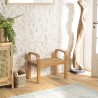 Tabouret LORINE en bois de Mindi et rotin naturel