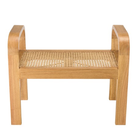 Tabouret LORINE en bois de Mindi et rotin naturel