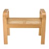 LAUREN - Single Stool in Mindi Wood and Natural Rattan