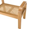 LORINE - Single Stool in Mindi Wood and Natural Rattan