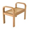 Tabouret LORINE en bois de Mindi et rotin naturel