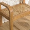 Tabouret LORINE en bois de Mindi et rotin naturel