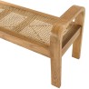 Banc 2 places LORINE en bois de Mindi et rotin naturel