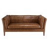 OCTAVE Vintage Brown MILANO 3-Seater Sofa - Wood Legs