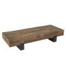 MATHIS Rectangular Brown Coffee Table | Solid Wood Beams