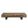 MATHIS Rectangular Brown Coffee Table | Solid Wood Beams
