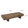 MATHIS Rectangular Brown Coffee Table | Solid Wood Beams