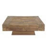 Table basse carrée bois massif marron MATHIS
