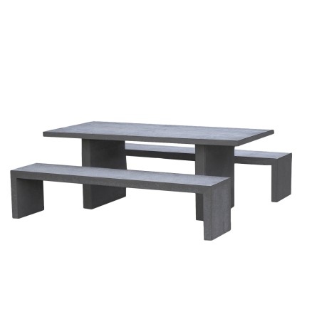 Hector Concrete Fibre Garden Furniture Set for 8 People - Outdoor Set