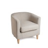 Fauteuil cabriolet KATE 63x63cm tissu couleur lin