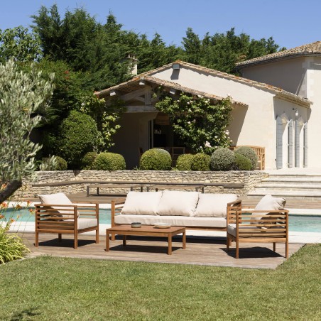 Vick Acacia Wood Garden Furniture Set for 5 People - Outdoor Lounge Set