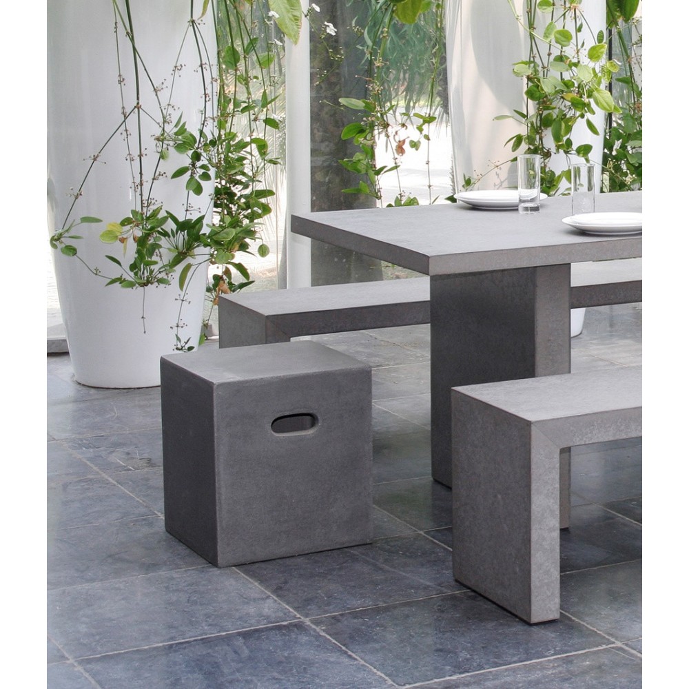 HECTOR Cube 40x40 cm Dark Grey Concrete - Outdoor Furniture HECTOR Cube 40x40 cm Dark Grey Concrete - Outdoor Furniture