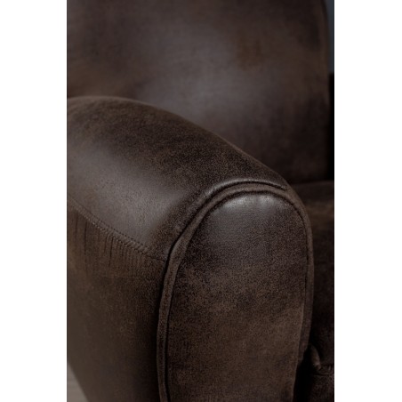 Fauteuil club KATE microfibre marron foncé