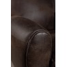 KATE Brown Microfiber Club Chair - Dark Brown - Black Wooden Legs