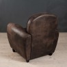 Fauteuil club KATE microfibre marron foncé