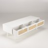 SMANDY White TV Stand with 3 Drawers