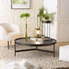 Table basse ronde DALY en métal noir 102x102cm
