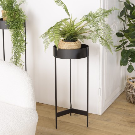 DALY Round Plant Stand - Black Metal Base | Minimalist Decor
