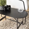 Table basse ovale noire DALY 70x35cm