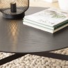 DALY Black Round Coffee Table 78x78cm - Metal Base