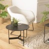 Table basse ronde noire DALY 50x50cm