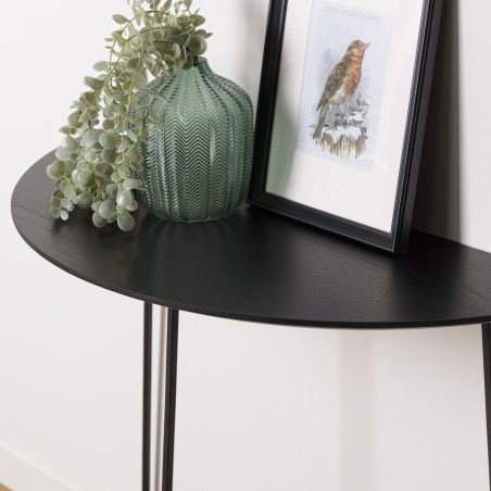 Console demi-lune noire DALY 83x35cm