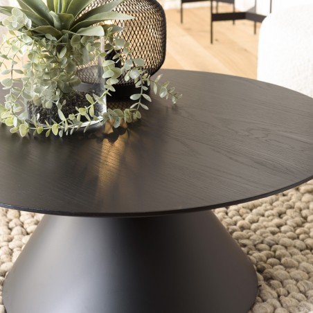 Table basse ronde noire DALY 78x78cm