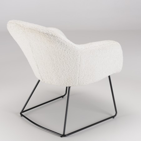 AGATHE Urban Armchair in White Bouclé Fabric - Cozy and Stylish