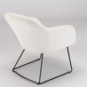 Fauteuil AGATHE en tissu bouclette blanc