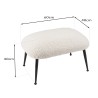 Tabouret AGATHE - Cosy en tissu bouclette blanc