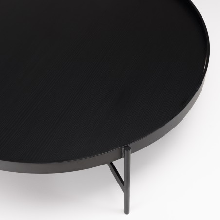 Table basse ronde DALY en métal noir 102x102cm