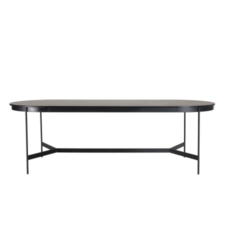 DALY Black Oval Dining Table 240x104cm - Stylish Metal Base