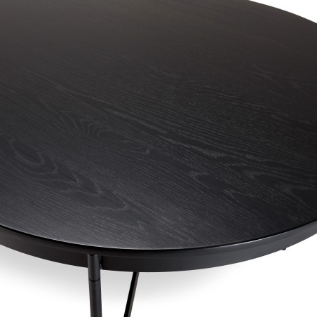 DALY Black Oval Dining Table 240x104cm - Stylish Metal Base