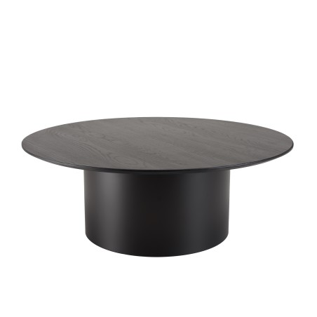DALY Black Round Coffee Table 90x90cm - Minimalist Design