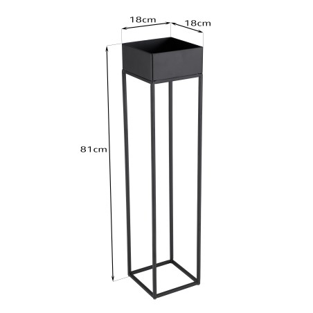 DALY Square Stool/Plant Stand GM Black - Metal Base