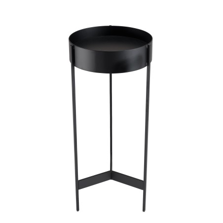 DALY Round Plant Stand - Black Metal Base | Minimalist Decor