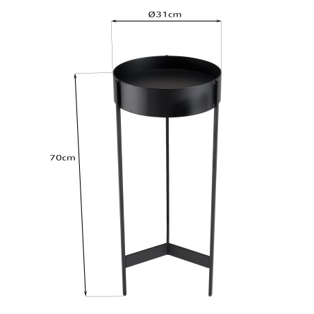 Selette ronde DALY noire en métal