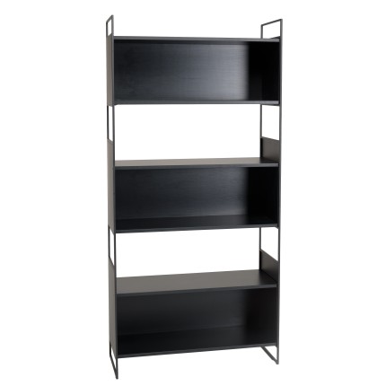 DALY Shelf Unit with 5 Compartments and 5 Levels - Black Metal Base