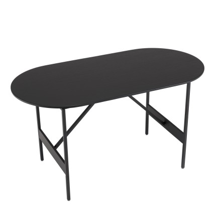 Table basse ovale noire DALY 70x35cm